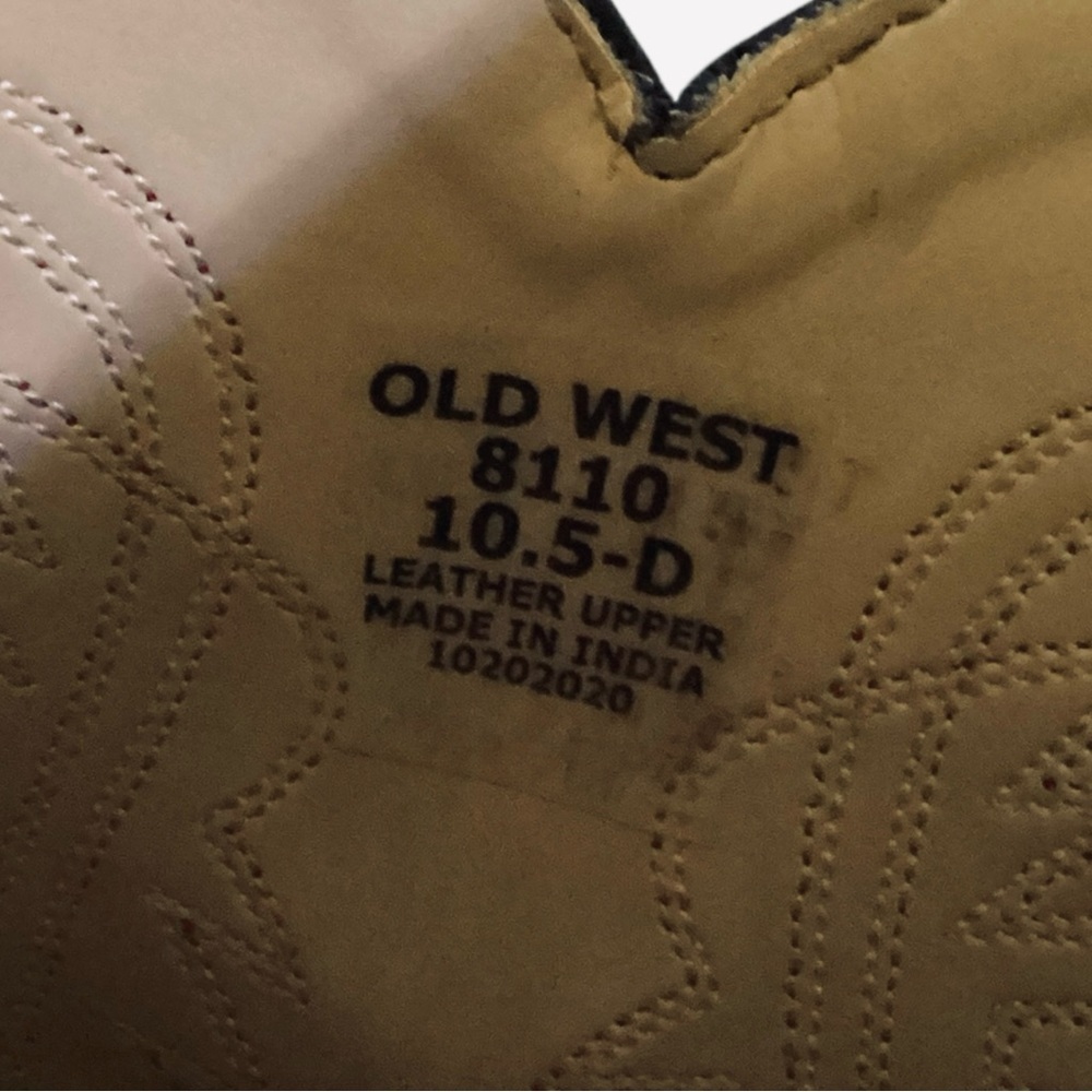 Old West Cowboy Boots Black Leather Western Pull On B8110 Child Boys Size 10.5D - Picture 4 of 11
